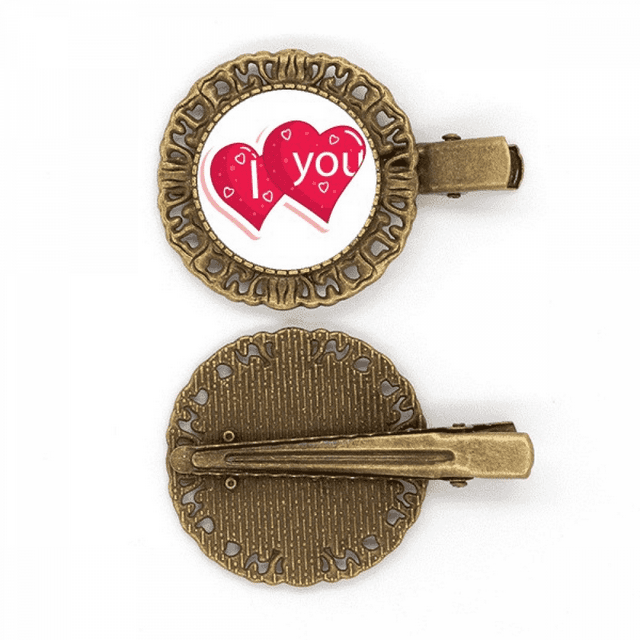 Barrette Pince à Cheveux Double Cœur Amour de la Saint-Valentin