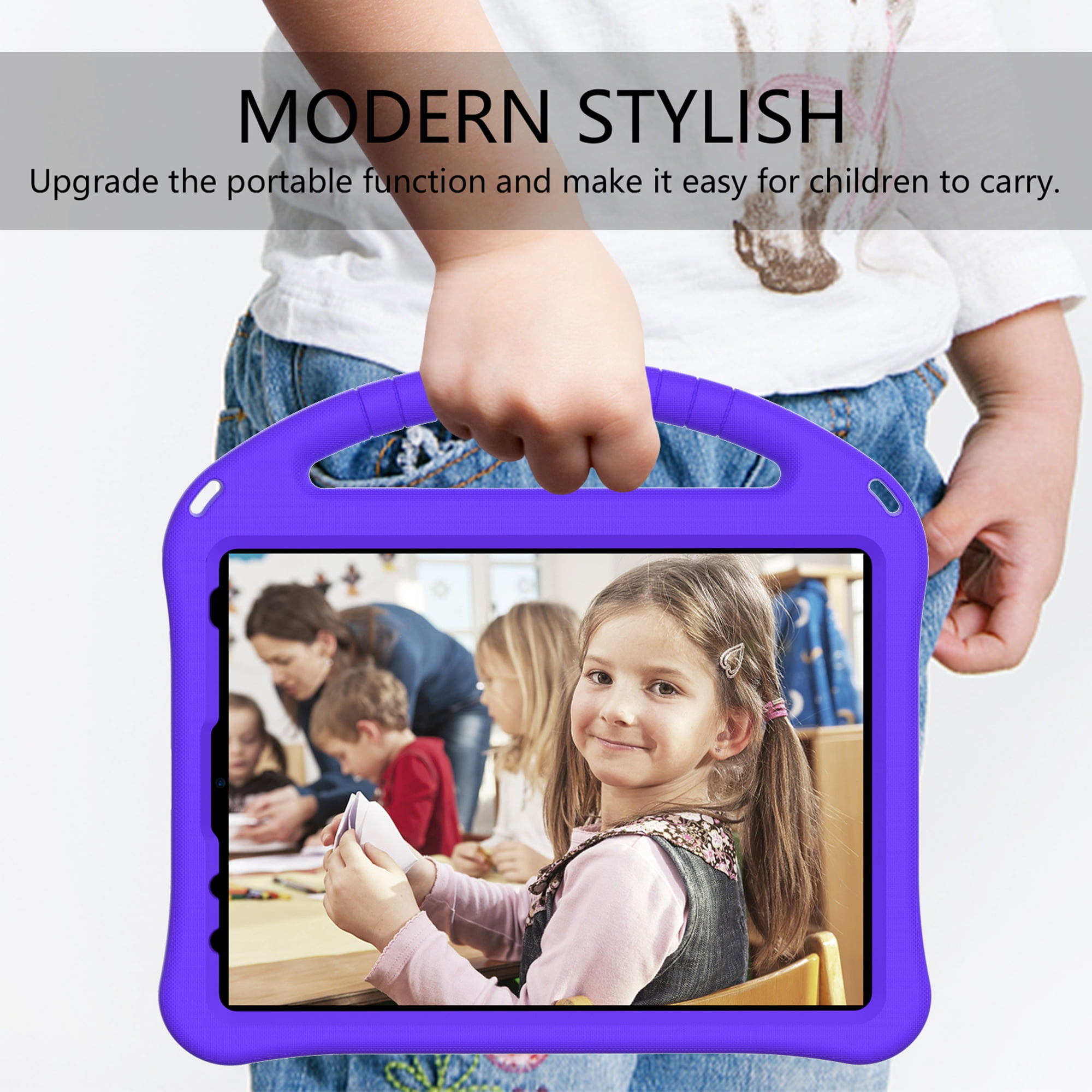 TECH CIRCLE iPad 10th Generation Case 10.9 Inch 2022,Lightweight Kids Friendly Shockproof Protective Case with Handle Pencil Holder Kickstand Child Cover for Apple iPad 10th Gen 10.9 Inch 2022,Purple