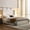 Ivory+Fabric+Metal+Foam, variant on LHYY Carmen Upholstered Wingback Bed/Upholstered Platform Bed Frame/52" High Headboard/Simplicity/Minimalist/No Box Spring Needed/King/Textured Ivory Canvas/No Noise