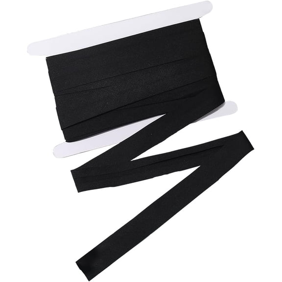 10M 0.5 Inch Black Satin Ribbon Solid Color Flat Double Face Fabric Folding Binding Polycotton Classic Trim Ribbons