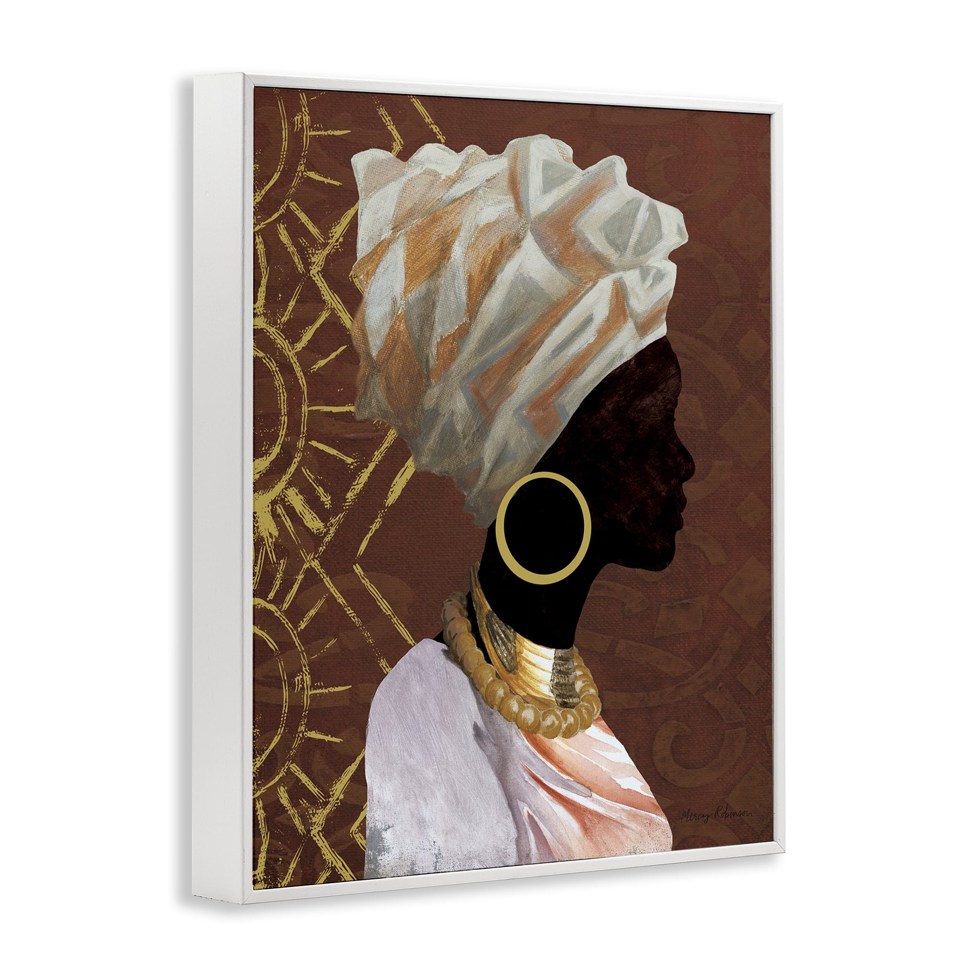 Stupell Industries Traditional Portrait of Woman Novelty Painting White Framed Art Print Wall Art, 24 x 30