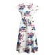 thumbnail image 2 of Vestido acampanado Vintage para mujer, estampado a la moda, informal, liso, con cuello redondo, ajustado, para mujer Fridja  bnh1016, 2 of 3