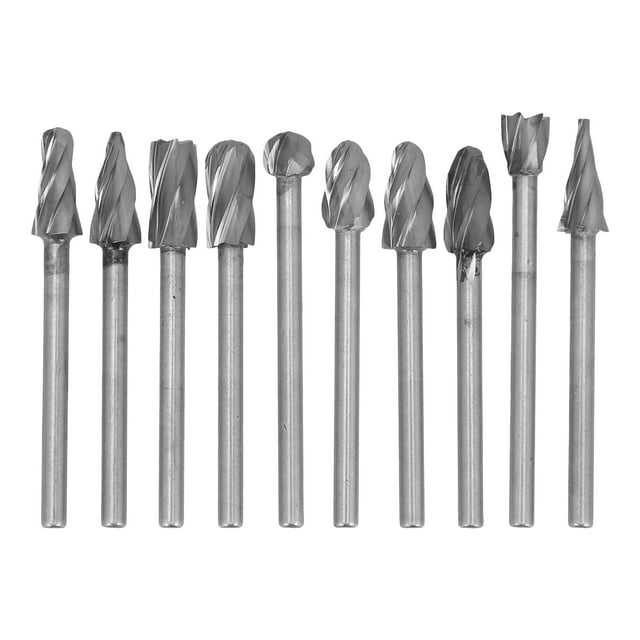 Ensemble de 10 Pcs de Bavettes Rotatives en Carbure pour Meule, Forage, Polissage et Sculpture