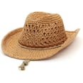 thumbnail image 3 of Straw Cowboy Hat Wide Brim Sun Hat Cowgirl Summer Panama Hat with Chin Strap Men Women KidTravel Outdoor Famliy Hat, 3 of 7