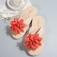 thumbnail image 6 of Wensltd Women Flower Flip Flops Lightweight Beach Sandals Daily Casual Soft Sole Sandals Orange, 6 of 9