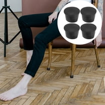 ibasenice 4Pcs Rubber Bed Wheel Stoppers Non Skid Round Furniture Caster Cups Black