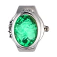 thumbnail image 1 of Anillo de dedo con forma de reloj ovalado especial Anillo de reloj de cuarzo exquisito de moda para hombres y mujeres (verde), 1 of 5