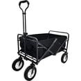 thumbnail image 1 of Chariot Robuste Pivotant Pliable Utilitaire d'Extérieur pour Jardin et Plage Noir, 1 of 5