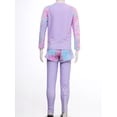 thumbnail image 6 of Yruioon Kids Girls 3pcs Rash Guard Bathing Suit Long Sleeve Printed Beach Surfing Swimsuit Purple 6XL, 6 of 7