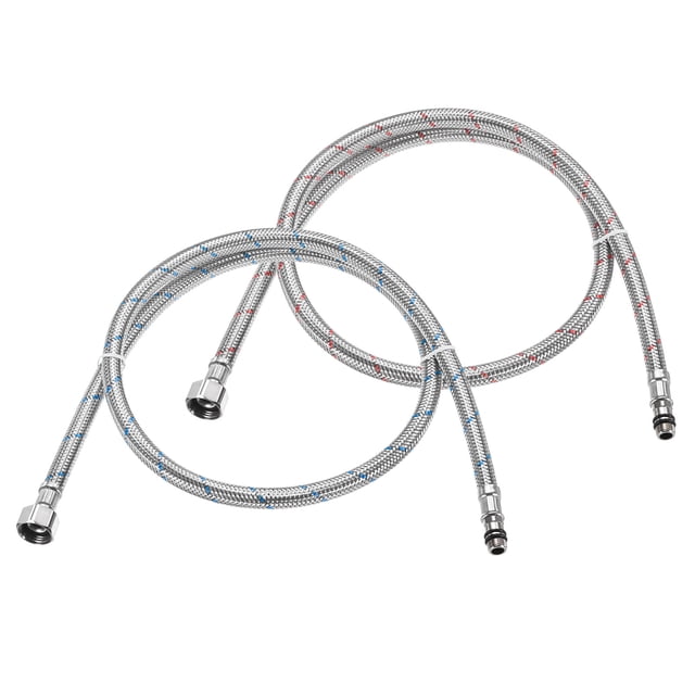 Conector de manguera de grifo Uxcell de 2 paquetes de 39 pulgadas, conector de compresión hembra G3/8 pulgadas M10 macho para baño