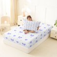 thumbnail image 4 of Manfei Purple Dreamy Bow Twin Fitted Sheet,Kawaii Dreamy Bowtie Bedding,2 Pieces,1 Fitted Sheet and 1 Pillowcase, 4 of 6