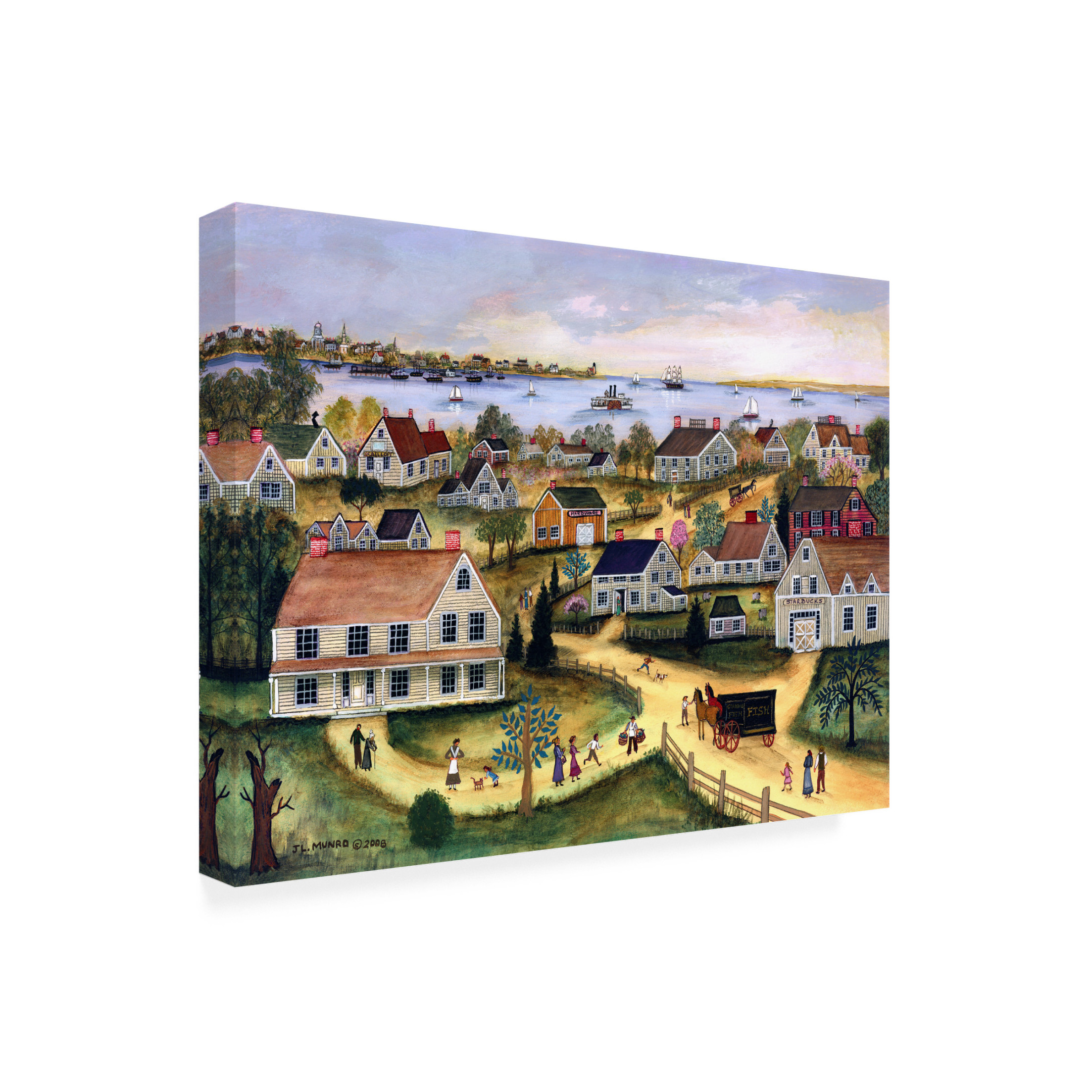 Canvas Wall Art - JL Munro 'Spring on Cape Cod' Wall Art for Living Room, Bedroom, or Office Décor by Trademark Fine Art - 47 x 35 Inches
