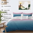 thumbnail image 3 of 3 Piece Pink Blue Ombre Duvet Cover Set Queen Size,Microfiber Comforter/Quilt Cover with Corner Ties and 2 Pillowcases,Modern Geometric Striped Abstract Art All Season Bedding with Zipper Closure, 3 of 8