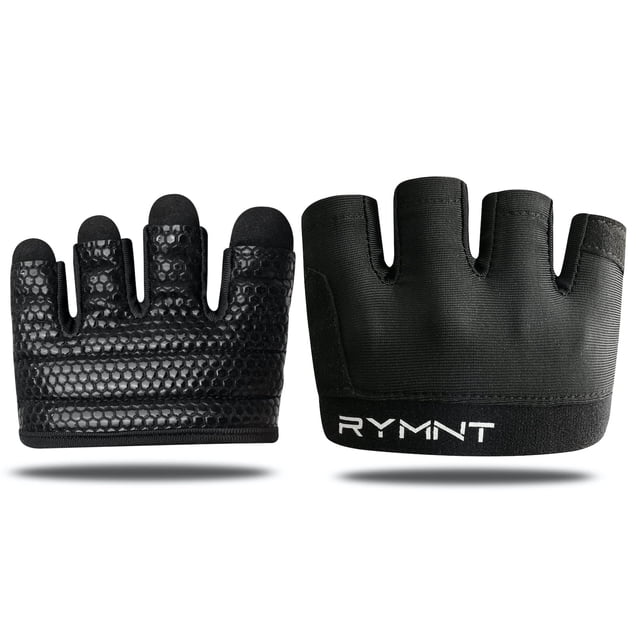 Guantes de entrenamiento RYMNT Minimal para microlevantamiento de pesas, negros