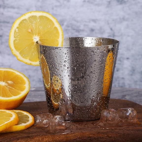 KAKOWELY Silver Stainless Steel French Fries Cup Snack Juice Container for Home Use 3.0 oz