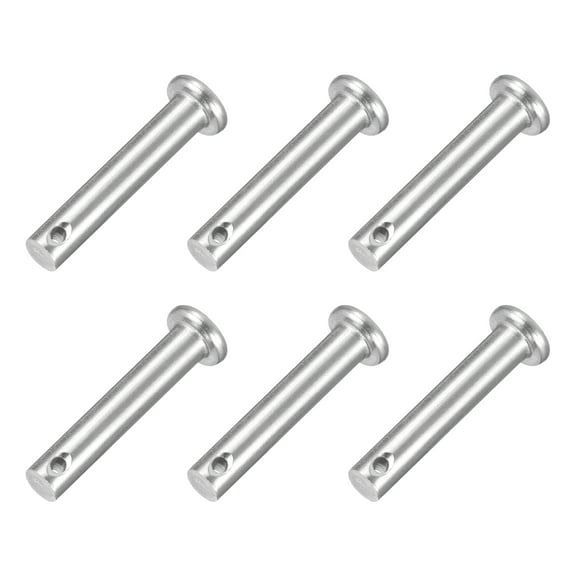 6Pcs 1/4" x 1-3/16" Single Hole Clevis Pins, 304 Stainless Steel Flat Head Pins