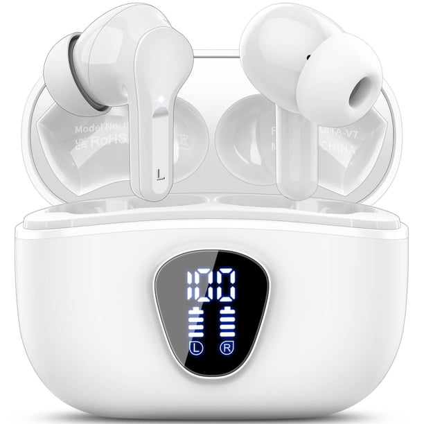 Auriculares inalámbricos BESNOOW Bluetooth 5.4 HiFi Stereo IP7 blancos