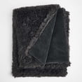 thumbnail image 5 of Sienna Super Fluffy Fleece Throw Shaggy Faux Fur Blanket Warm Reversible for Sofa Chair Bed - 60" x 80", Charcoal, 5 of 5