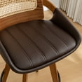 thumbnail image 2 of FOWEOAIU Swivel 26" Counter Height Bar Stools With Cane Rattan Back，Brown(Set of 2), 2 of 12