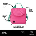 thumbnail image 5 of BUILT Insulated Reusable Polyester Kids Lunch Box Puffer Bag with Side Pocket, Pink, 5 of 13
