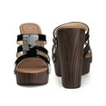 thumbnail image 4 of BLISSFUL STEP Platform Open Toe Chunky Heels Slides Sandals for Women Black (Size 8), 4 of 4