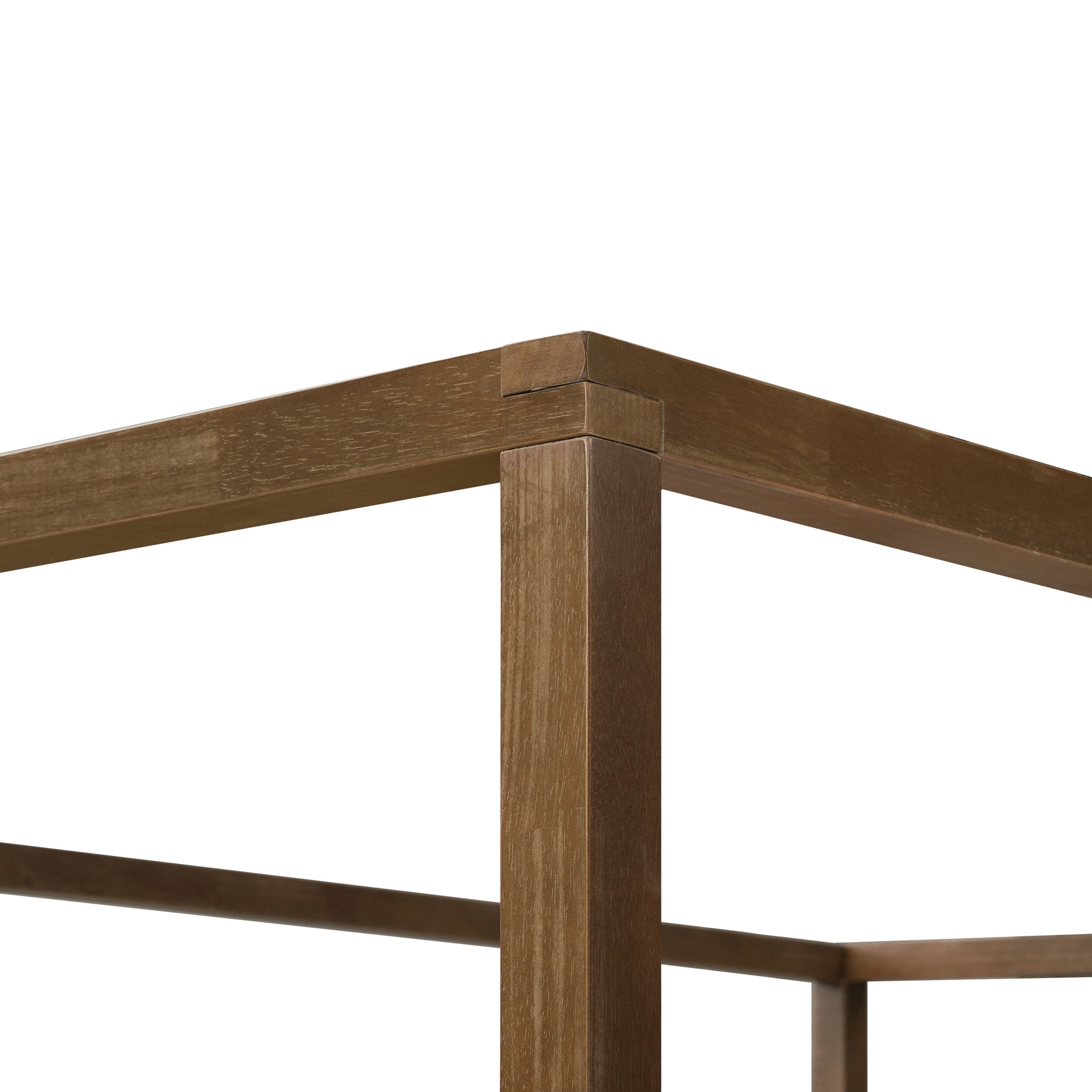 Christopher Knight Home Farmhouse Canopy Bed Frame with Headboard, Solid Wood Frame, Antique Natural