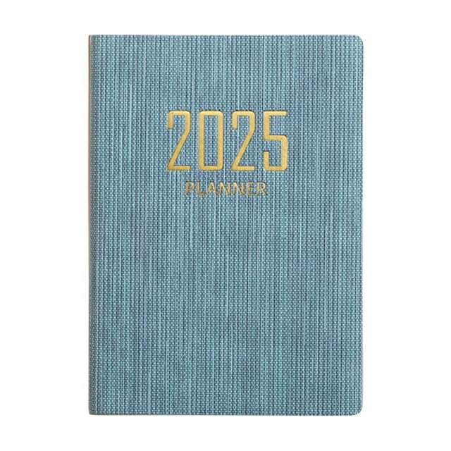 Plan Notebook 2025, Daily Plan Notebook,120 Pages A7 Calendar Book, Smooth Writing Small Notebook with PU Cover, Portable Pocket Notebook for Stationery Office School Supplies Mini Planner