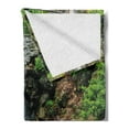 thumbnail image 2 of Japanese Soft Flannel Fleece Throw Blanket, Cascading Waterfall Pond Under Bridge Reflections of Flowers in Water Pattern, Cozy Plush for Indoor and Outdoor Use, 60" x 80", Green White, by Ambesonne, 2 of 5