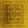 thumbnail image 1 of Ahgly Company Machine Washable Indoor Square Oriental Yellow Traditional Area Rugs, 5' Square, 1 of 4