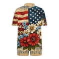 thumbnail image 4 of Guluxicc 2 Piece Outfit Sets for Women 4th of July Short Sleeve Cardigan Matching Shorts with Pockets Casual Beach Sets for Summer Holiday, 4 of 5