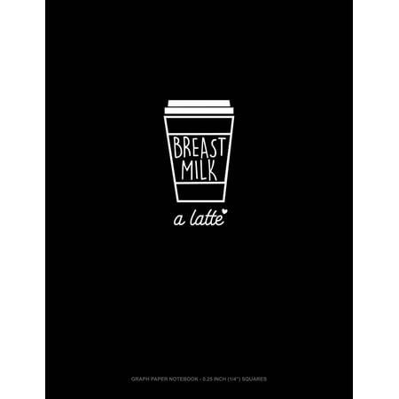 Breast Milk a Latte: Graph Paper Notebook - 0.25 Inch (1/4) Squares