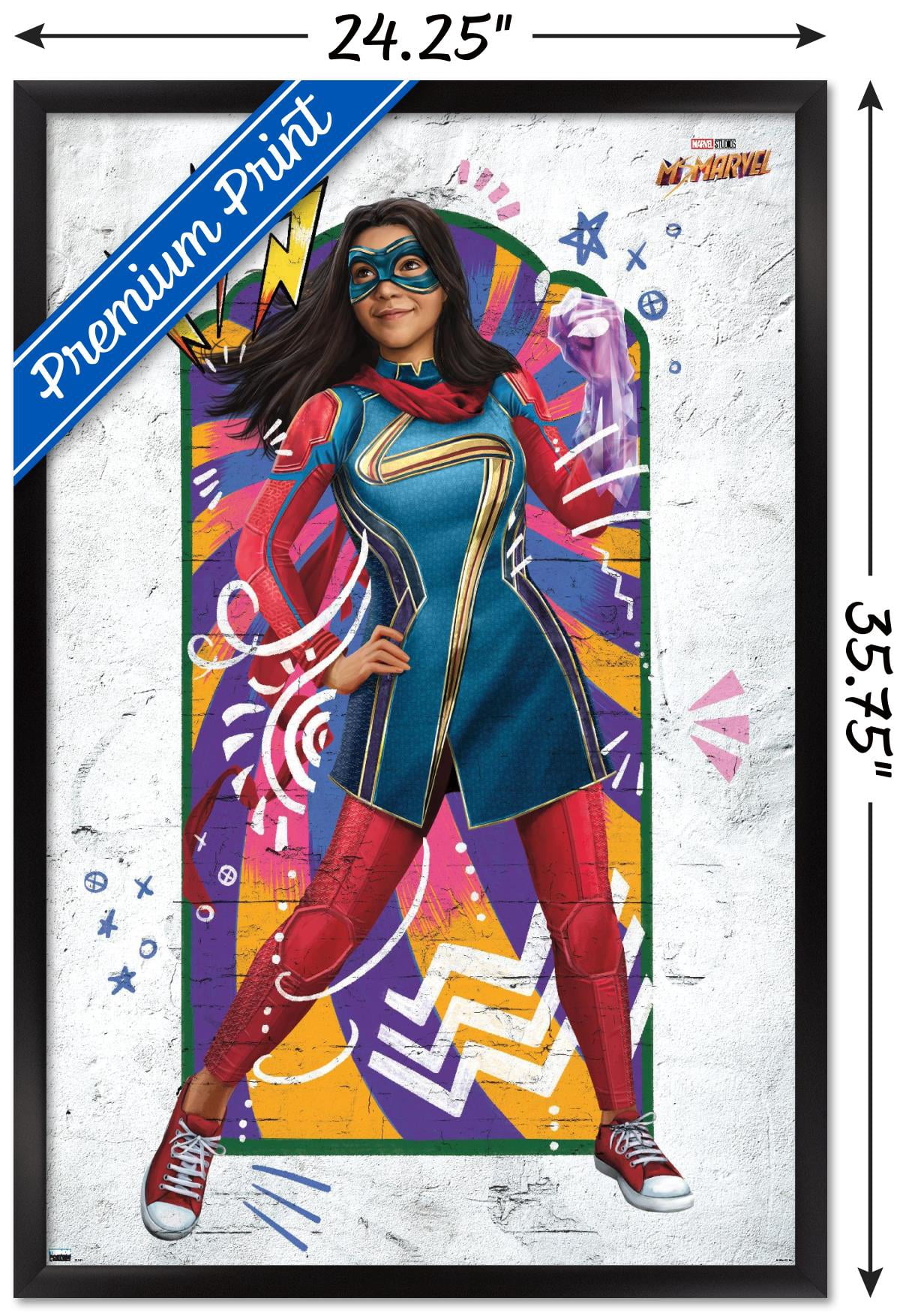 Marvel Ms. Marvel - Window Wall Poster, 22.375" x 34" Framed