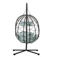thumbnail image 2 of Egg Chair With Stand Indoor Outdoor Swing Chair Patio Wicker Hanging Egg Chair Hanging Basket Chair With Stand For Bedroom Living Room Balcony,Gray-C, 2 of 12