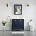 thumbnail image 2 of ANGELES HOME 36 inch Bathroom Vanity with Sink, Solid Wood Bathroom Makeup Cabinet W/ 3 Drawers, Bathroom Vanity Storage Organizer with Carrara White Quartz Countertop Navy Blue, 2 of 8