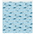 thumbnail image 3 of Ambesonne Striped Shower Curtain, Turtle Blue Aquatic, 69"Wx84"L, Blue Navy, 3 of 5