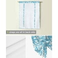 thumbnail image 5 of Blue Botanical Tie Up Curtains for Kitchen Bathroom Bedroom Windows 63 Inch Length, Vintage Pastoral Leaf Farmhouse Balloon Drape Curtains Shade Rod Pocket Drapery Curtain Panel, 52"x63", 5 of 7