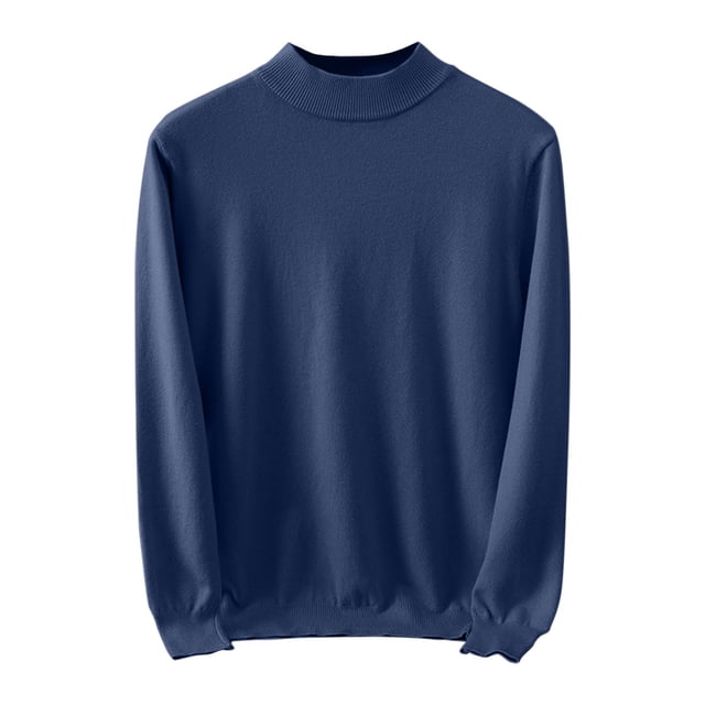 hotojiny Mens Mock Neck T Shirts Pullover Winter Warm Undershirt Lightweight Solid Color Long Sleeve Basic Sweaters Fall Tops