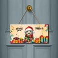 thumbnail image 2 of Merry Christmas Santa American Shorthair Scarf Twinkling Lights Xmas Holiday Landscape Wood Sign Cat Lover Kitten Owner Gifts Hanging Wall Home Decor - 00022, 2 of 5