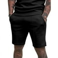 thumbnail image 3 of AHTJRT Men's Slim-Fit Casual Shorts with Side Pockets—Perfect for Everyday Wear Black L, 3 of 7