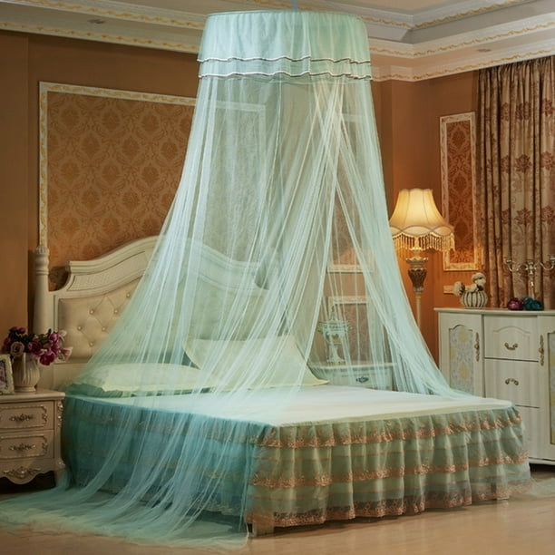 Elegant Lace Hanging Bedding Mosquito Net Dome Top Princess Bed Canopy