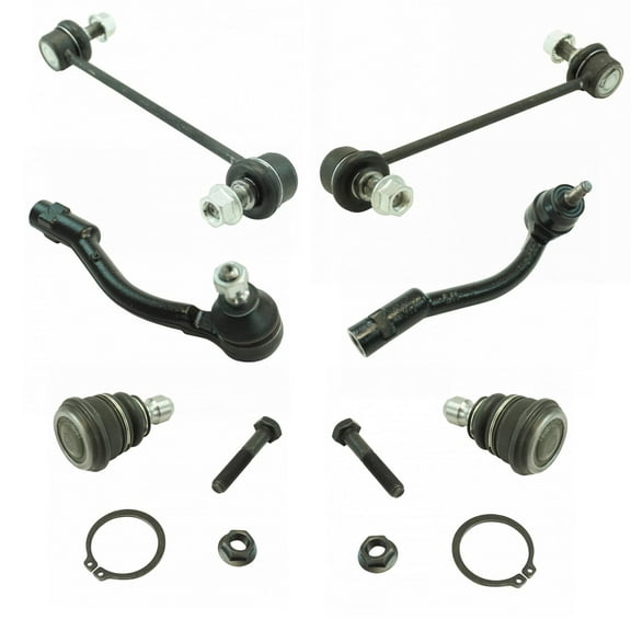 6 Piece Steering & Suspension Kit Ball Joints Sway Bar End Links Outer Tie Rods PSA69569