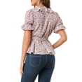 thumbnail image 3 of INSPIRE CHIC Women's Sweet Fruit Crossover V Neck Short Sleeves Ruffle Wrap Blouse, 3 of 6