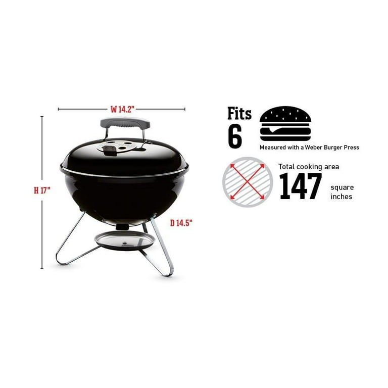 Free Shipping! Weber 14 in Smokey Joe Charcoal Grill Black