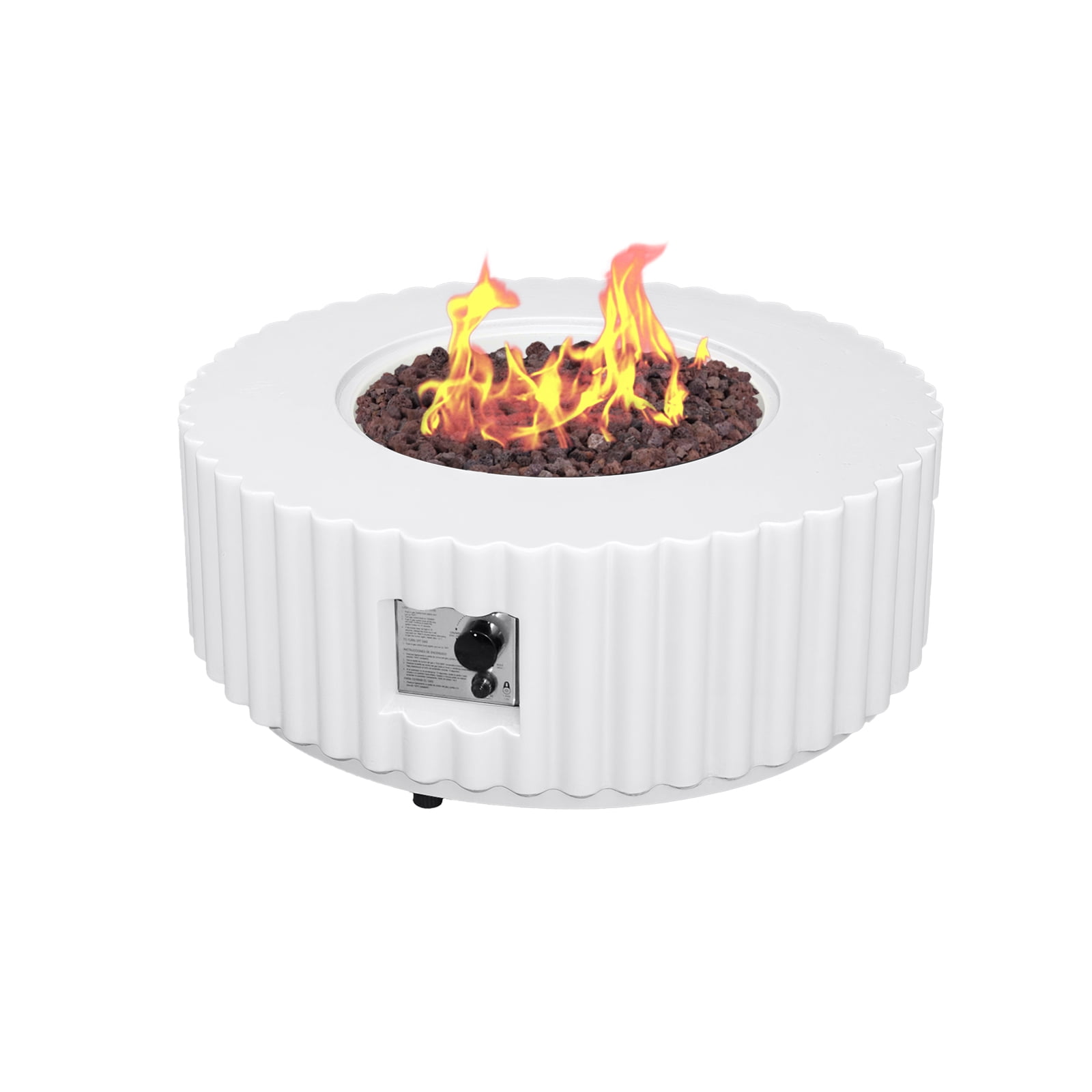 Afterglow Firepits All Terrafab External Gas Tank for Outdoor Use Round 50000Btu, White
