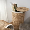 thumbnail image 4 of Ludmilla Round Tall Water Hyacinth Woven Wicker Laundry Hamper with Lid 18" x 18" x 23" Natural Brown, 4 of 5