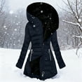 thumbnail image 2 of HAiming Womens Fleece Lined Padded Long Jacket Coat Full Zip Warm Soft Hooded Outwear for Cold Weather, 2 of 9