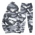 thumbnail image 3 of Hearthz Men's Hoodie Tracksuit 2 Pieces Set Camouflage Fleece Hoodie Jogger Sweatpants Set Winter Mens Sweatsuit, 3 of 6