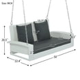 thumbnail image 6 of HQZX Wicker Hanging Porch Swing with Chains and Pillows,for Patios and Garden,White, 6 of 7