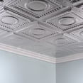 thumbnail image 2 of Fasade Rosette 2ft x 4ft Vinyl Glue Up Ceiling Tile in Brushed Aluminum 5pk, 2 of 2