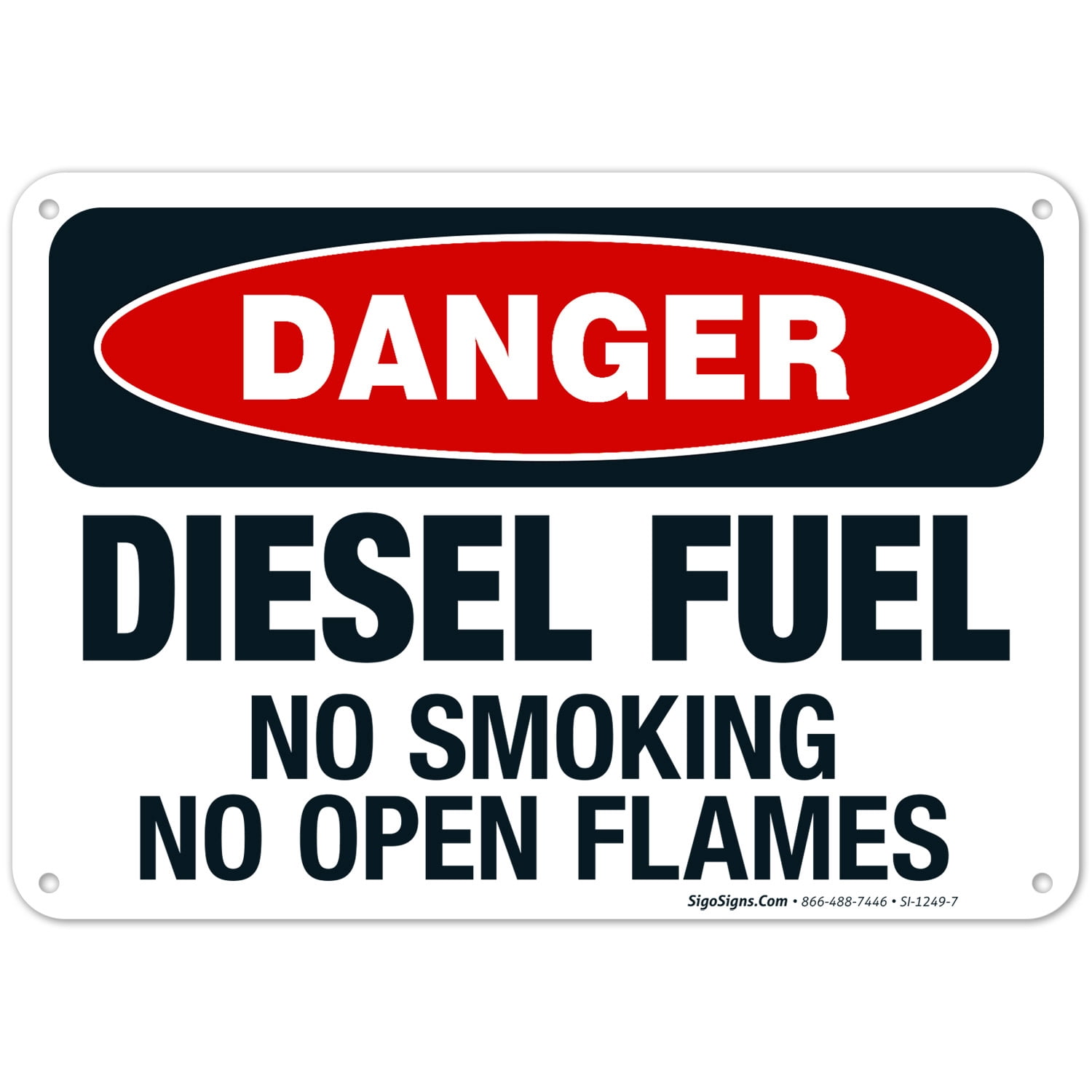 Danger Diesel Fuel No Smoking No Open Flames Sign, OSHA Danger Sign ...